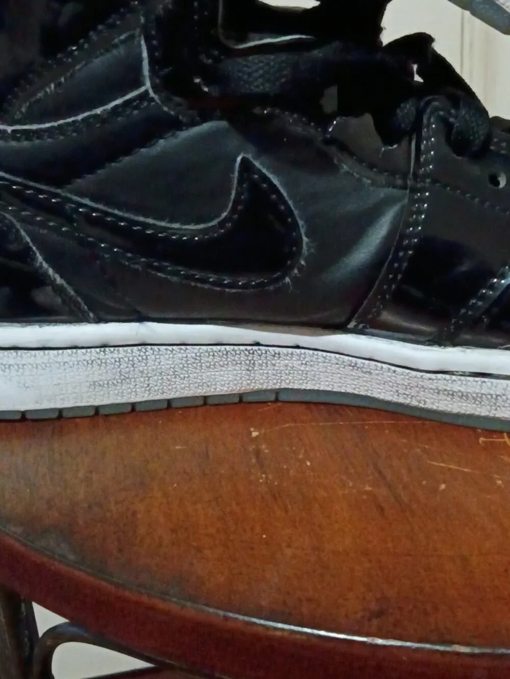 Jordan Air Jordan 1 Mid SE Black DV1308-004 Space Jam Mid Top Sneakers, Sz 7
